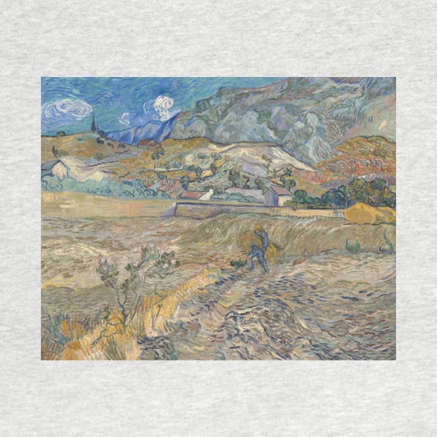 Landscape at Saint-Remy (Enclosed Field with Peasant) by Vincent van Gogh by Classic Art Stall